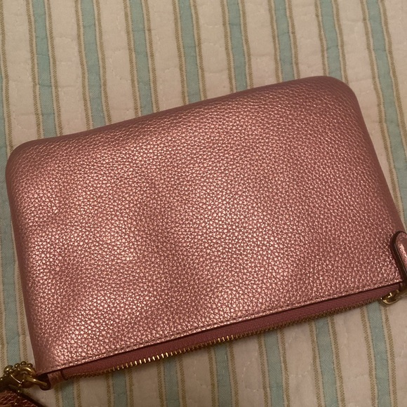 Coach Pink Metallic Clutch Wristlet - Picture 3 of 3